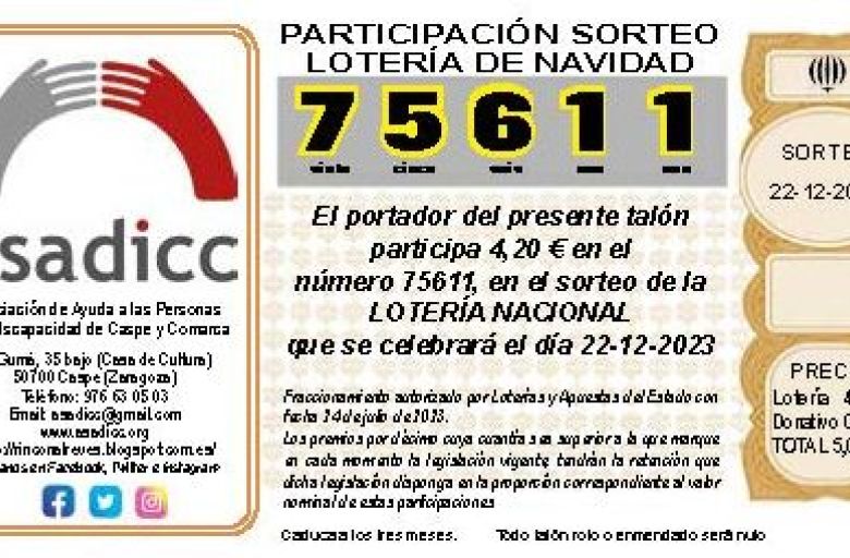 Disponible nuestra lotería de Navidad